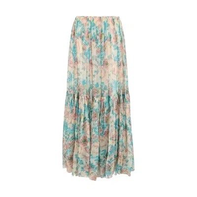 CHLOÉ LONG FLORAL SKIRT