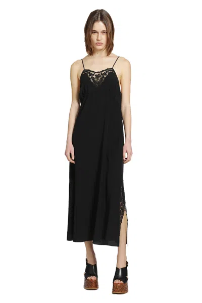 Chloé Long Lingerie Dress In Black