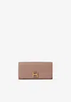 Chloé Long Marcie Wallet In Calf Leather In Beige