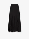 Chloé Maxi Skirt With Sheer Overlay And Flowy Design In Black