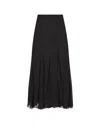 Chloé Maxi Skirt With Sheer Overlay And Flowy Design In Black