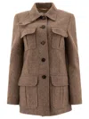Chloé Long Officer Jacket In Herringbone Boyish Wool Jackets