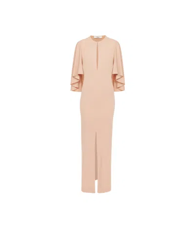Chloé Caped Gown In Nude