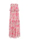 Chloé Chloe Floral Print Ruffled Silk-chiffon Maxi Dress In Pink