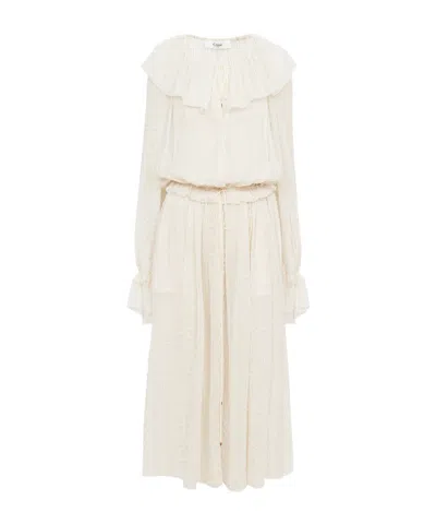 CHLOÉ CHLOÉ GATHERED MIDI DRESS