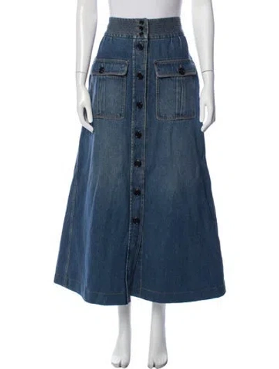 Pre-owned Chloé Long Skirt In Blue