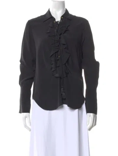 Pre-owned Chloé Long Sleeve Blouse In Gray