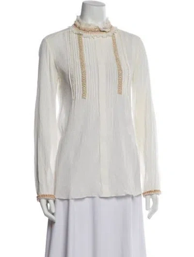 Pre-owned Chloé Long Sleeve Blouse In Neutral