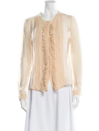 Pre-owned Chloé Long Sleeve Blouse In Neutral