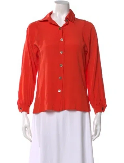 Pre-owned Chloé Long Sleeve Blouse In Orange