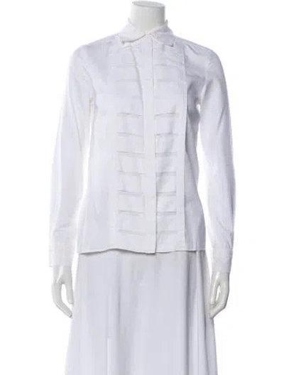 Pre-owned Chloé Long Sleeve Blouse In White