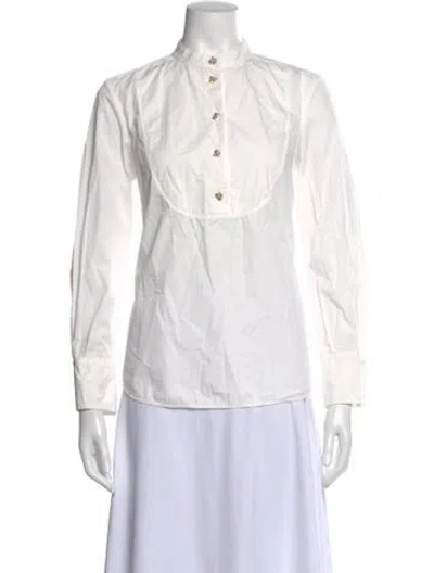 Pre-owned Chloé Long Sleeve Blouse In White