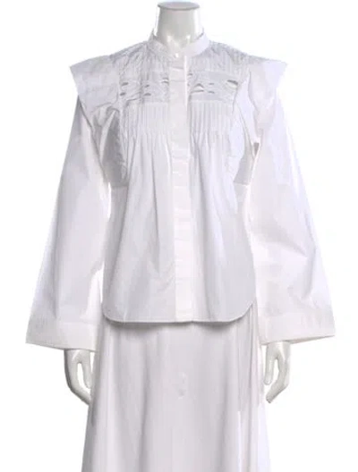 Pre-owned Chloé Long Sleeve Blouse In White
