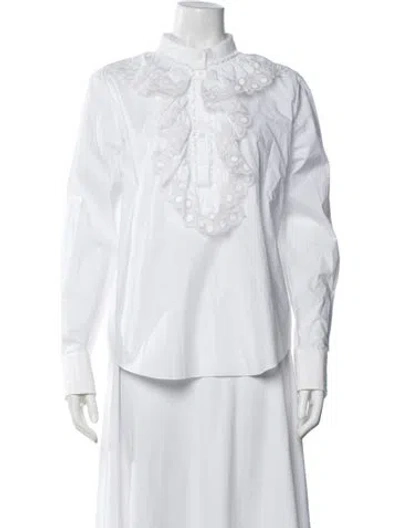 Pre-owned Chloé Long Sleeve Blouse In White