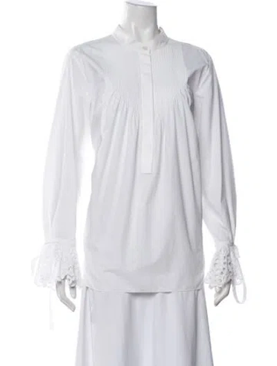 Pre-owned Chloé Long Sleeve Blouse In White