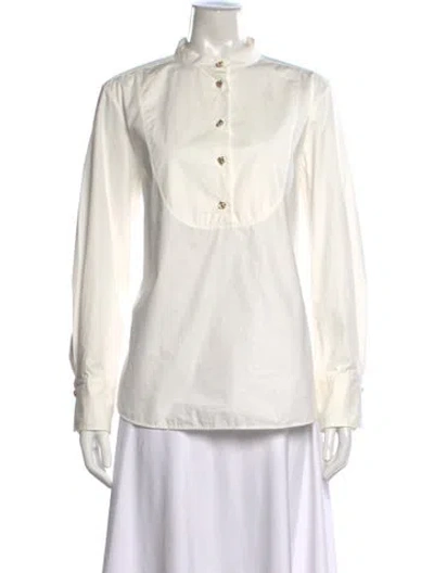 Pre-owned Chloé Long Sleeve Blouse In White