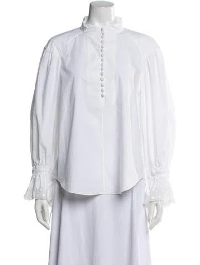 Pre-owned Chloé Long Sleeve Blouse In White