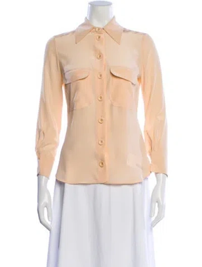 Pre-owned Chloé Long Sleeve Blouse In Yellow