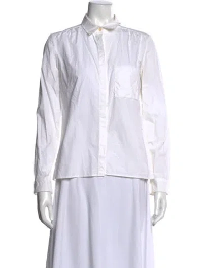 Pre-owned Chloé Long Sleeve Button-up Top In White