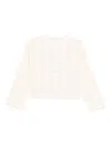 Chloé Long Sleeve Crop Top In Cotton In White