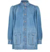 Chloé Relaxed Fit Jacket With Buttoned-cuff Sleeves In Blue