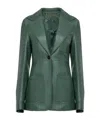 Chloé Long Sleeve Leather Jacket In Green