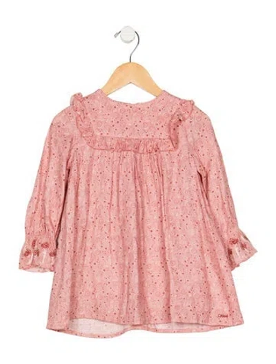 Pre-owned Chloé Babies' Long Sleeve Pattern Print In Pink