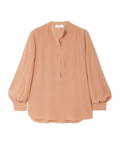 Chloé Long Sleeve Shirt In Brown