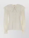 Chloé Long Sleeve Shirt With Ruffled Collar And Cuffs In Neutral
