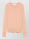 Chloé Long Sleeve Silk Blend Knit Sweatshirt In Multi
