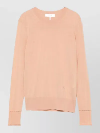 Chloé Long Sleeve Silk Blend Knit Sweatshirt In Multi