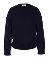 Chloé Knitwear Crewneck Long Sleeves Ribbed Finish In Black