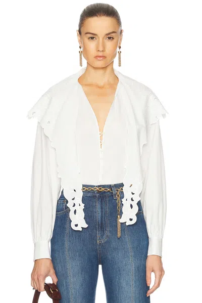 Chloé Long Sleeve Top In White