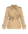 Chloé Cotton Gabardine Short Trench Coat In Brown