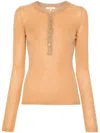 Chloé Apricot-coloured Ribbed Silk Jersey In Neutrals