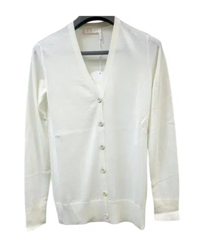 Chloé Long-sleeved Cardigan In White