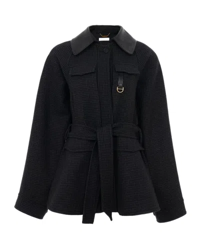 CHLOÉ CHLOÉ HOUNDSTOOTH HUNTING JACKET