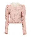 Chloé Baroque Silk-blend Taffeta Jacket With Floral Jacquard Women In Pink