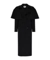 Chloé Wool Coat With Removable Cape In Black