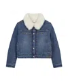 Chloé Faux-fur Collar Denim Jacket In Blue