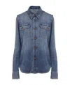 Chloé Long-sleeved Denim Shirt In Blue