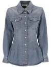 Chloé Long-sleeved Denim Shirt In Foggy Blue