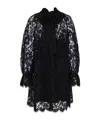 Chloé Turtleneck Long-sleeve Lace Shift Dress In Black