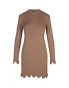 Chloé Ribbed-knit Mini Dress In Brown