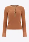 Chloé Ribbed Silk Top In Pink