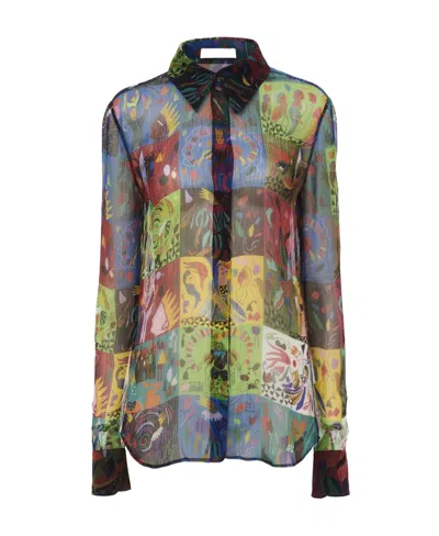 Chloé Long-sleeved Printed Shirt In Multicolor