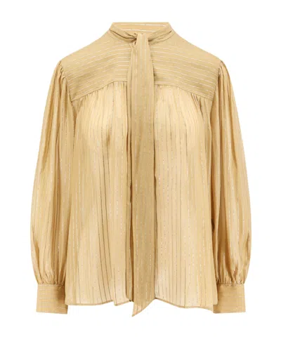 CHLOÉ CHLOÉ TIE-NECK STRIPED BLOUSE
