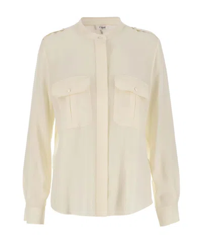 CHLOÉ CHLOÉ FLAP POCKET LONG-SLEEVED SHIRT