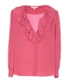 Chloé Ruffled Silk Blouse In Pink