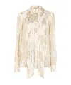 Chloé Lavallière Silk And Lurex Shirt In White